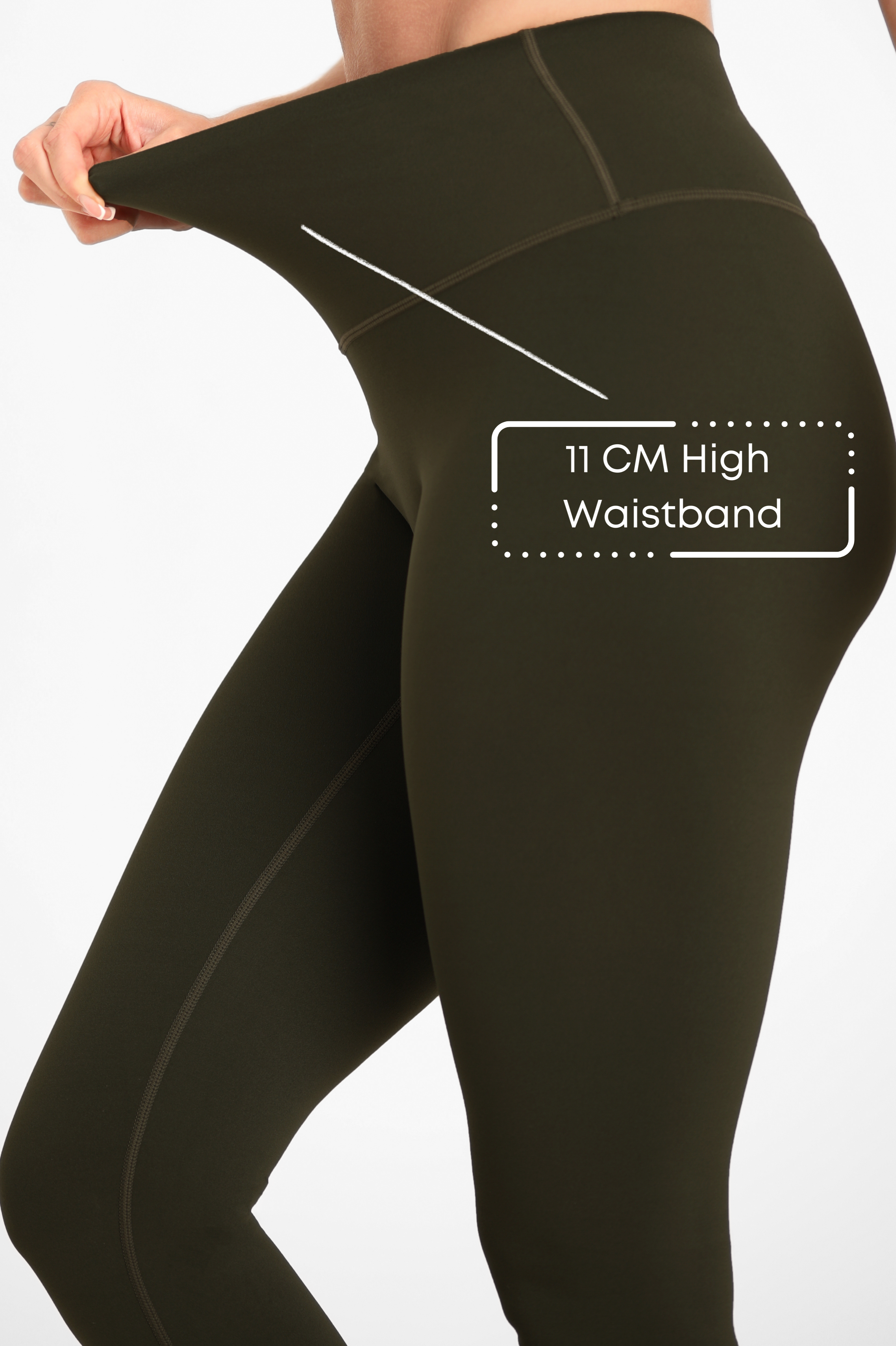 High-Waist Legging - No-Front-Seam - Earth Green ♻️