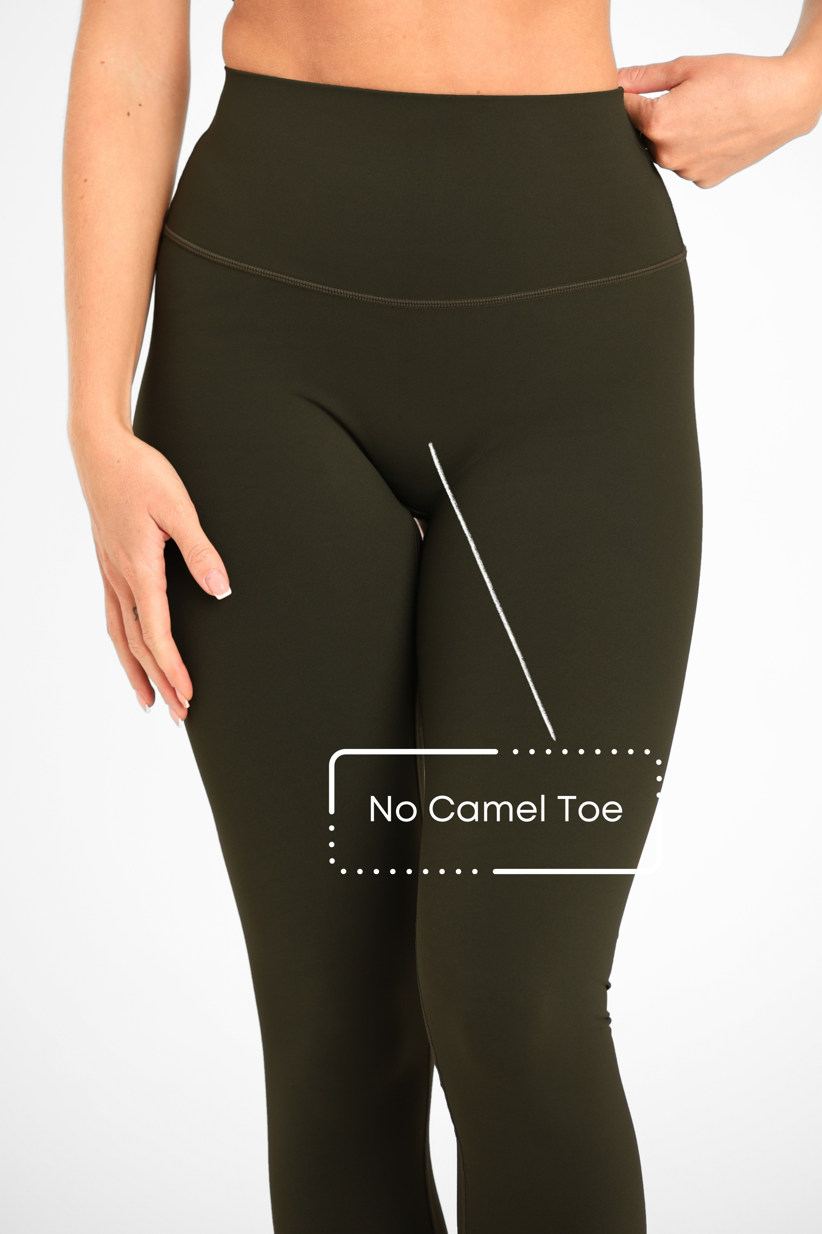 High-Waist Legging - No-Front-Seam - Earth Green ♻️