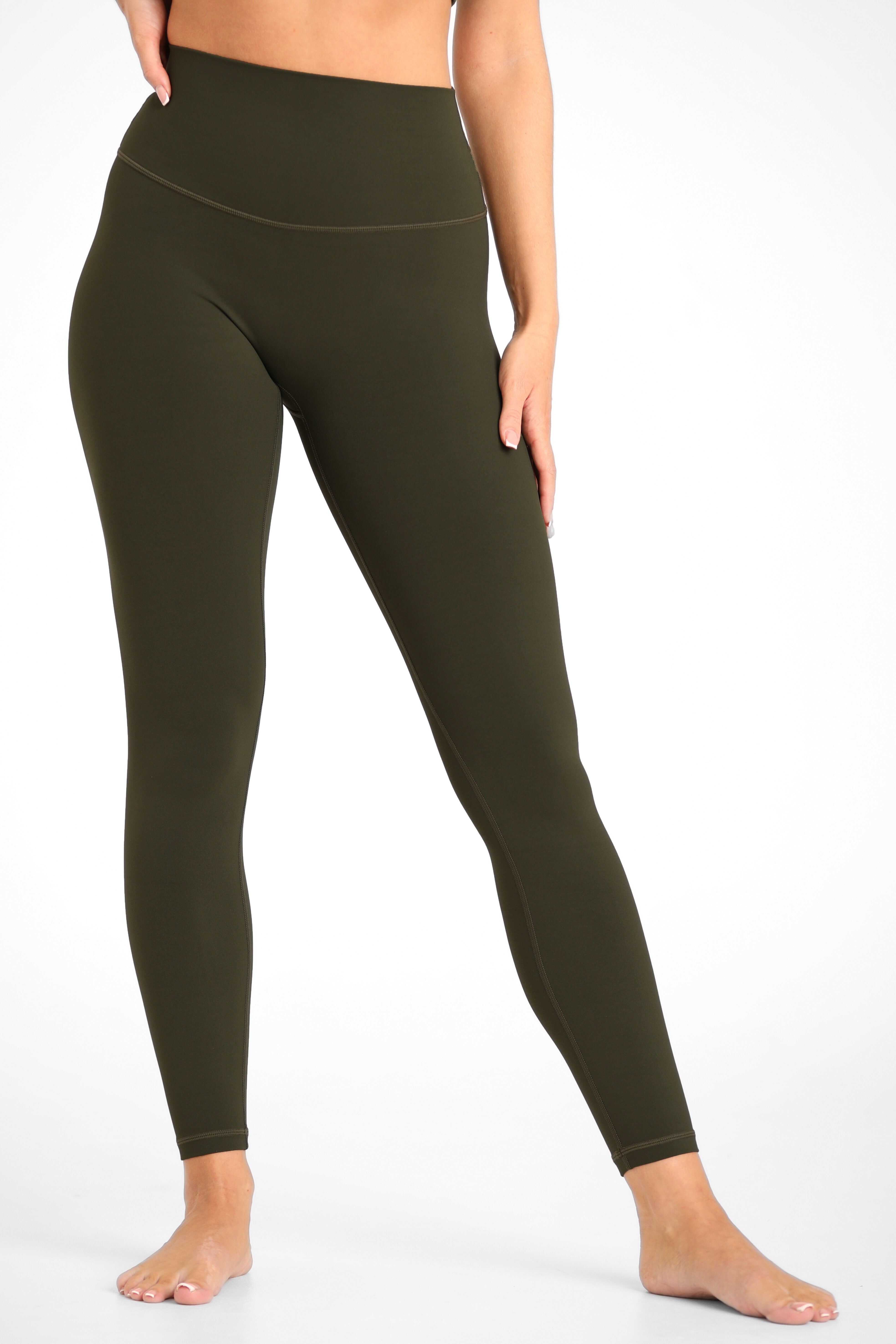 High-Waist Legging - No-Front-Seam - Earth Green ♻️