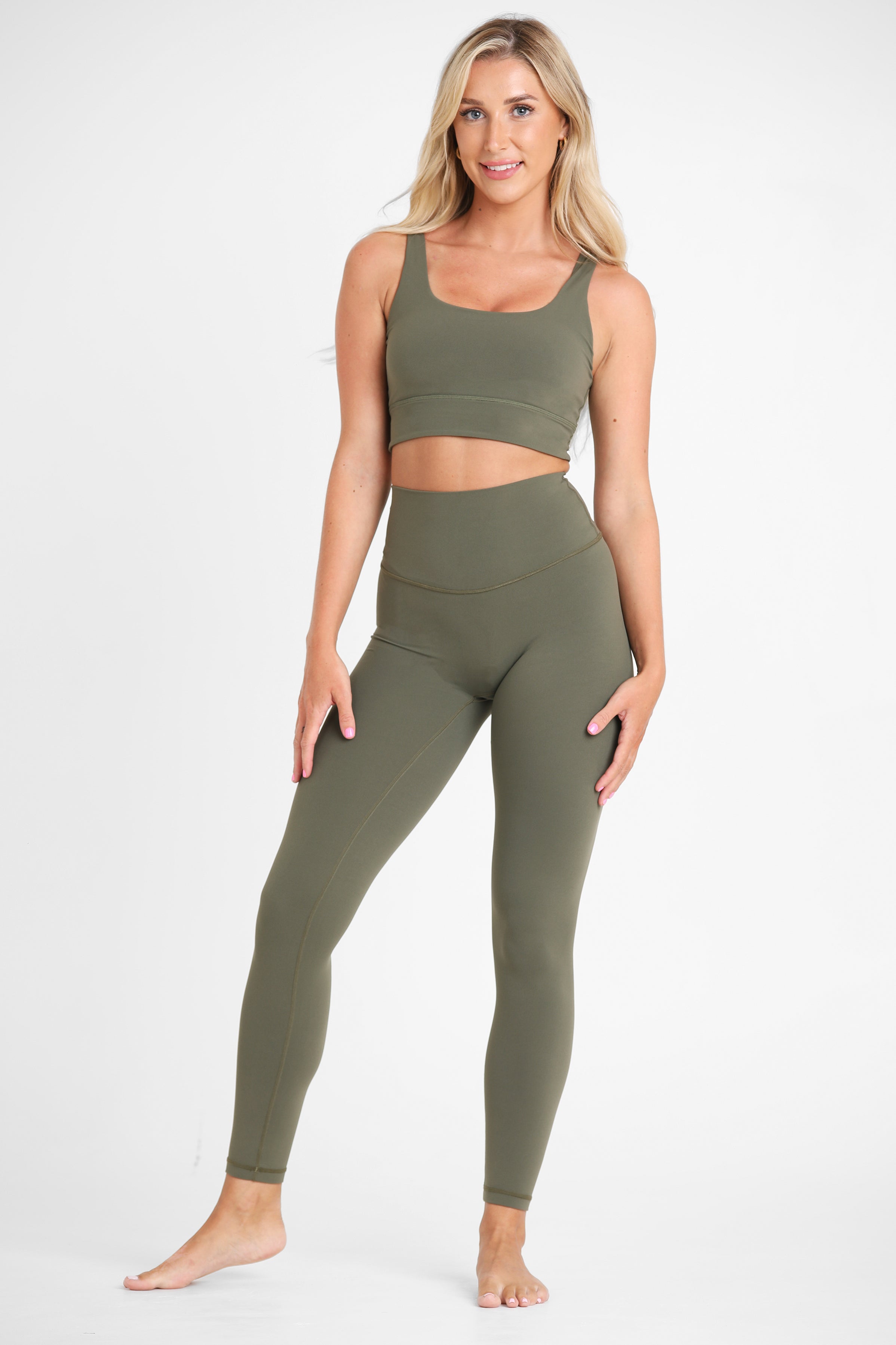 High-Waist Legging - No-Front-Seam - Green Oasis