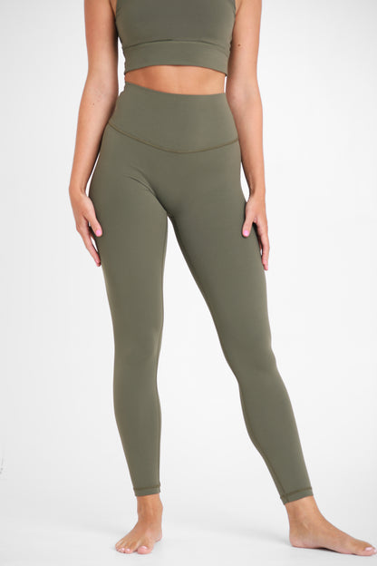 High-Waist Legging - No-Front-Seam - Green Oasis